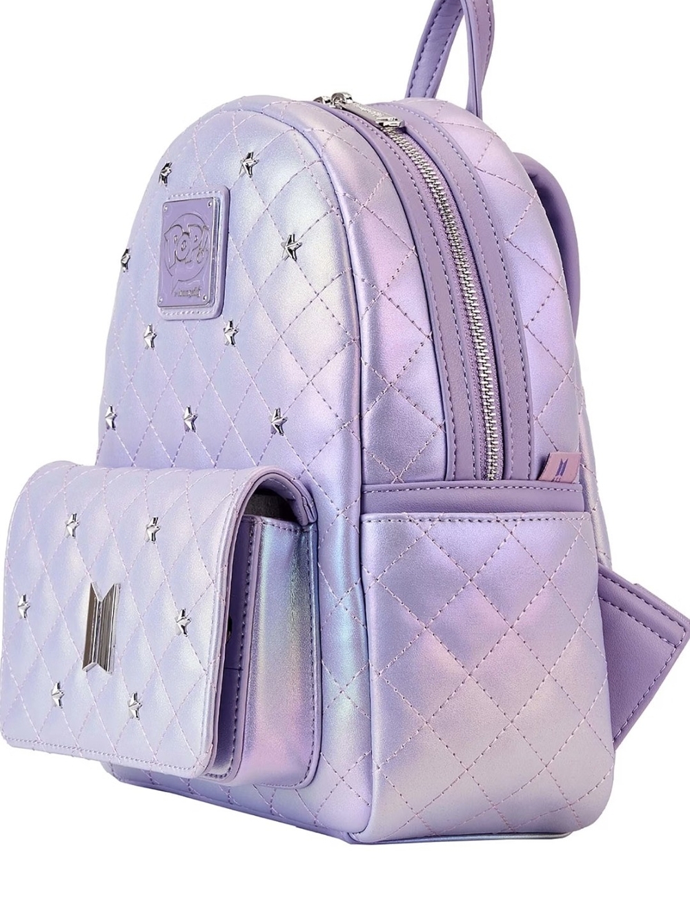 Loungefly BTS Logo Iridescent Purple Mini Backpack - Picture 6 of 8
